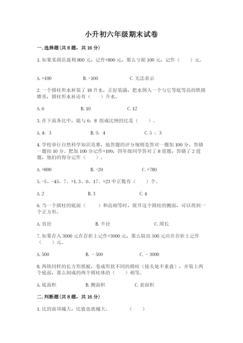 小升初六年级期末试卷【精练】.docx