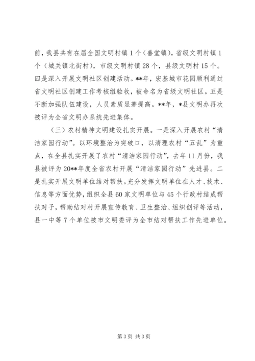 县文明办工作汇报范文.docx