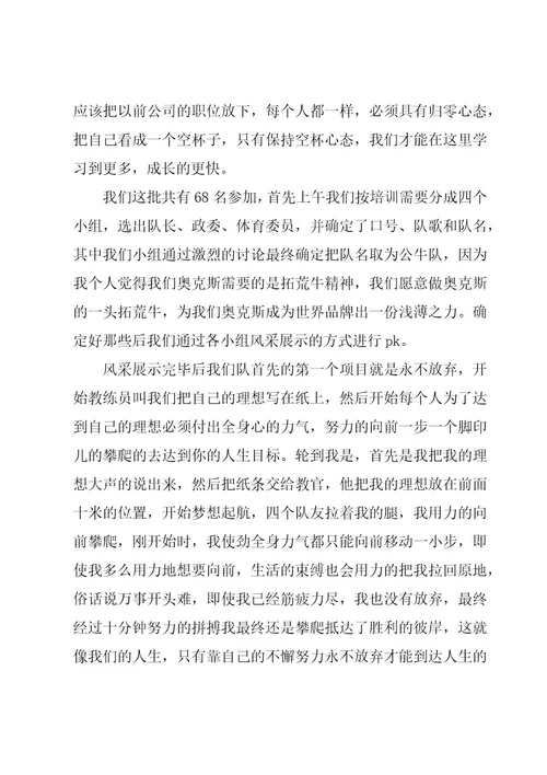 有关团队拓展训练心得体会（17篇）