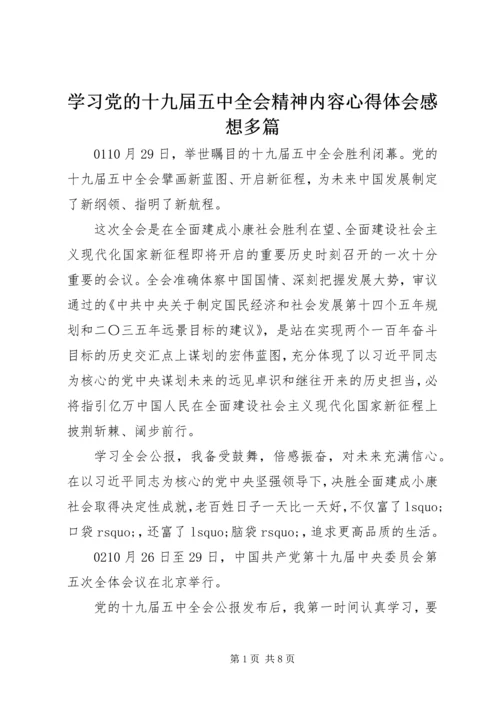 学习党的十九届五中全会精神内容心得体会感想多篇.docx