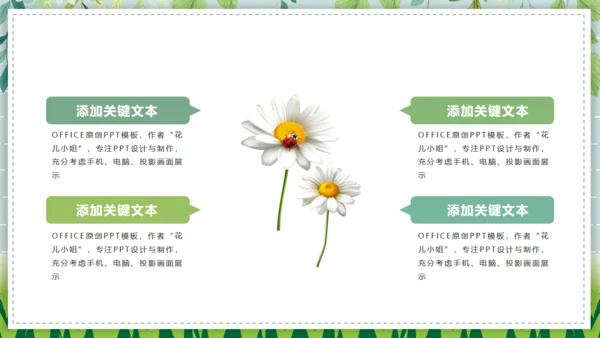 野菊花清新小雏菊通用PPT模版