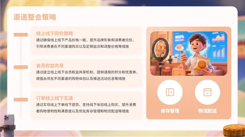 橙黄色卡通风中秋节月饼营销宣传PPT