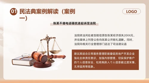 棕色简约民法典如何保护个人权益PPT模板宣传PPT动态PPT案例分析