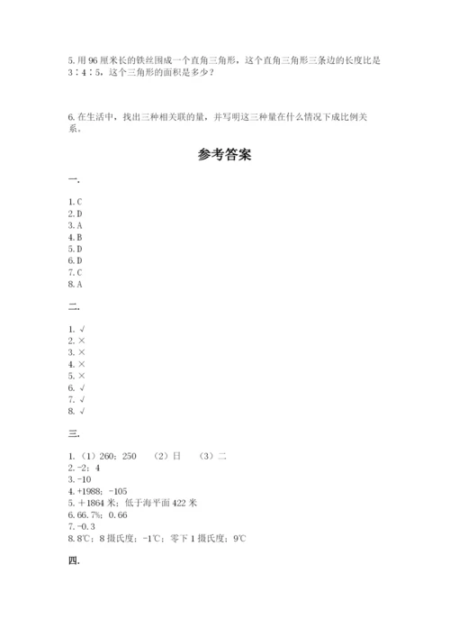 小升初数学综合练习试题附参考答案（名师推荐）.docx