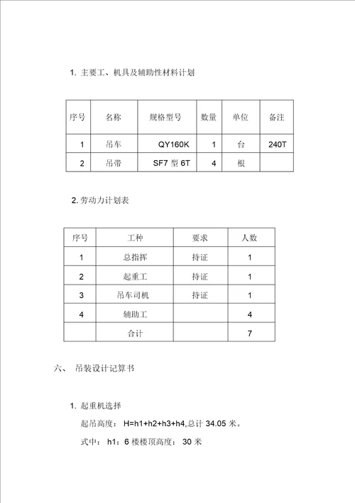 冷却塔冷水机组吊装方案