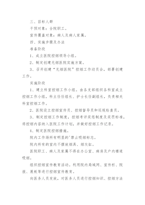医院控烟工作实施方案及措施.docx