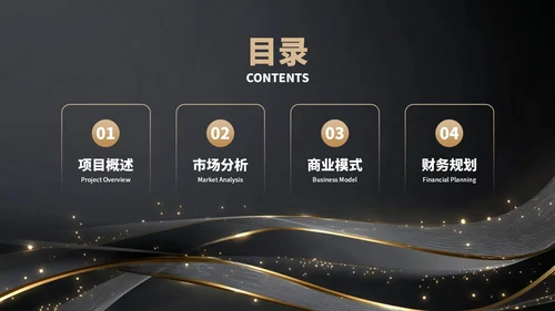 黑色简约大气创业商业计划书通用PPT模板
