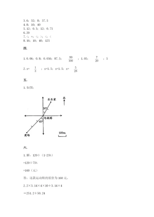 六年级毕业班数学期末考试试卷附答案（b卷）.docx