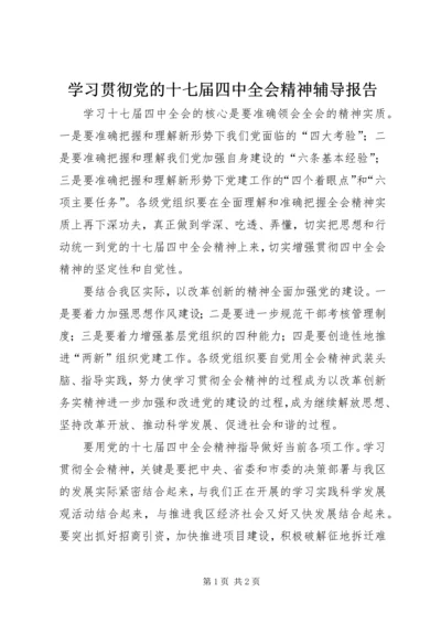 学习贯彻党的十七届四中全会精神辅导报告.docx