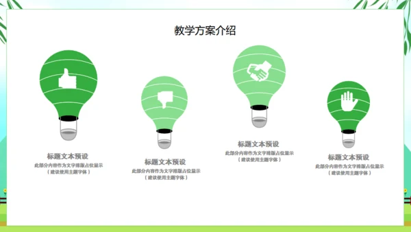 清新绿色春天教育说课教师课件通用PPT模板