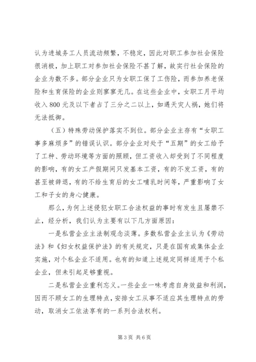 女职工劳动安全卫生情况督查汇报材料.docx
