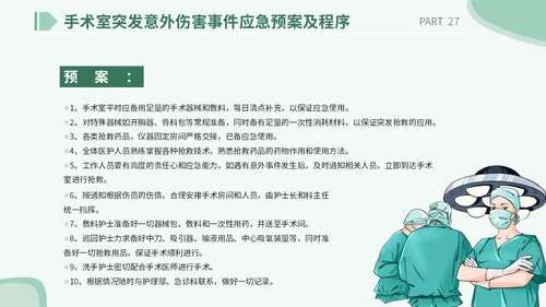 医疗医院学校医生护士插画风手术安全核查制度培训课模板护理安全管理