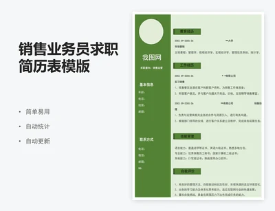 销售业务员求职简历表模版