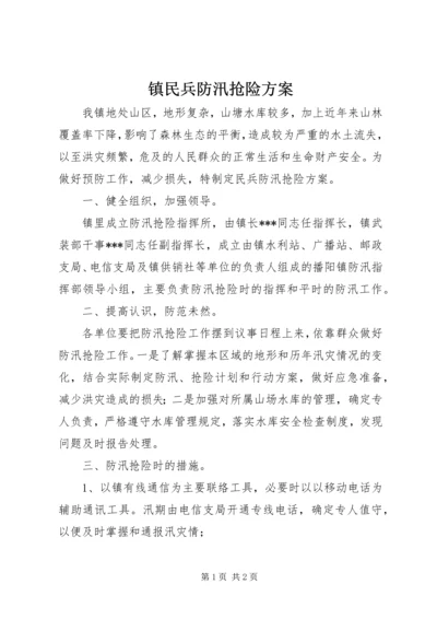 镇民兵防汛抢险方案.docx