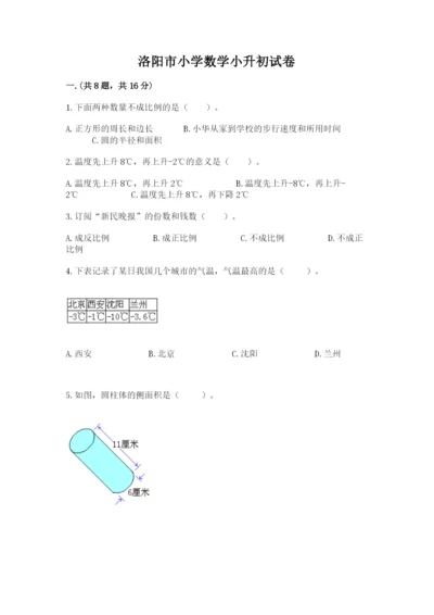 洛阳市小学数学小升初试卷（a卷）.docx