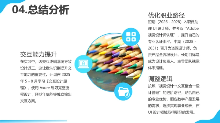 蓝色视觉传达与设计专业大学生求职综合展示职业生涯规划通用PPT