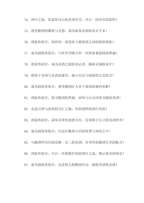 酒旅体验官广告语大全