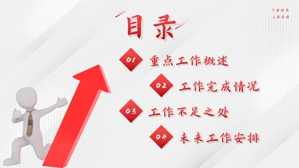 红色3D人物未来可期年度总结PPT模板