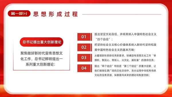 红色深入学习贯彻全国宣传思想文化工作会议精神PPT模板习近平文化思想