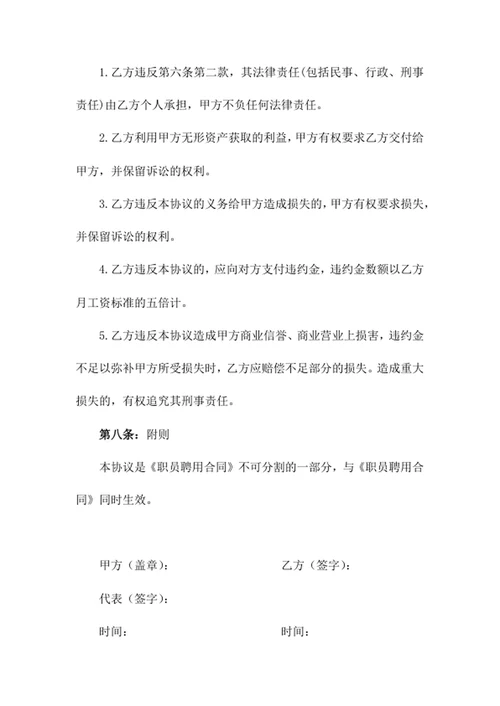 财务人员保密协议