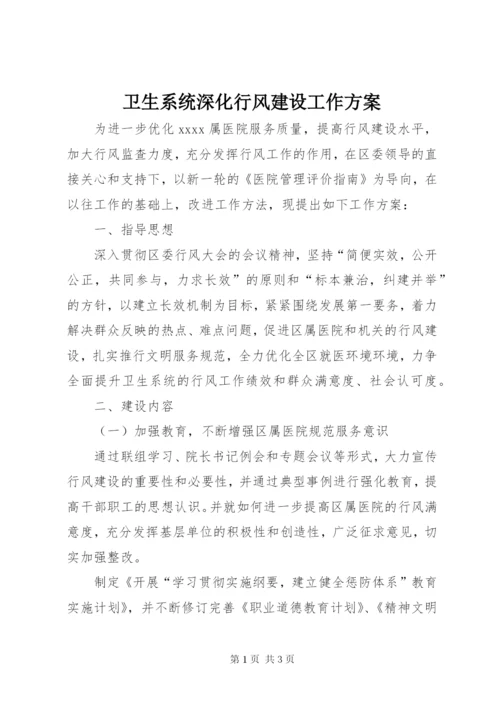 卫生系统深化行风建设工作方案.docx