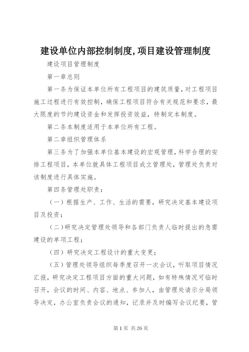 建设单位内部控制制度,项目建设管理制度.docx