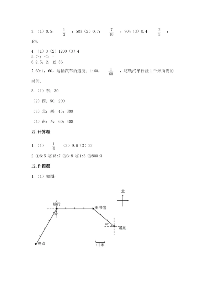 小学六年级数学上册期末考试卷含答案【研优卷】.docx