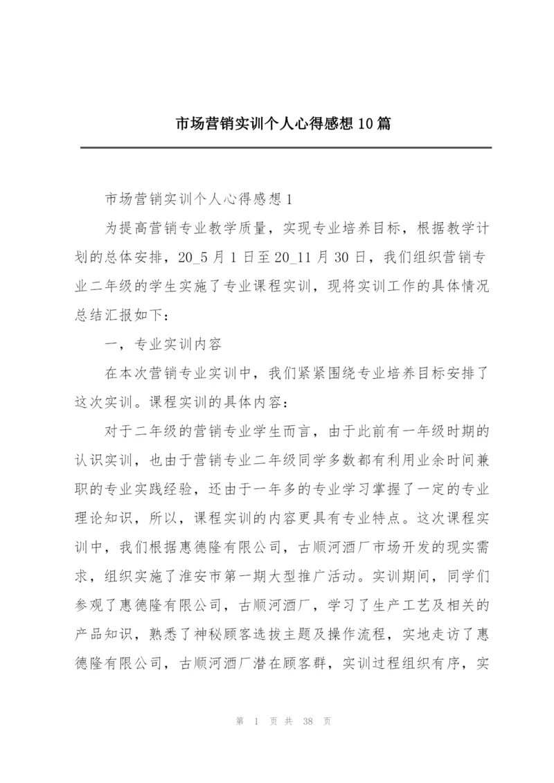 市场营销实训个人心得感想10篇.docx