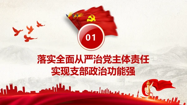 党支部书记抓党建述职报告工作总结PPT