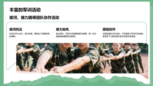 绿色商务风军训风采记录与展示PPT模板