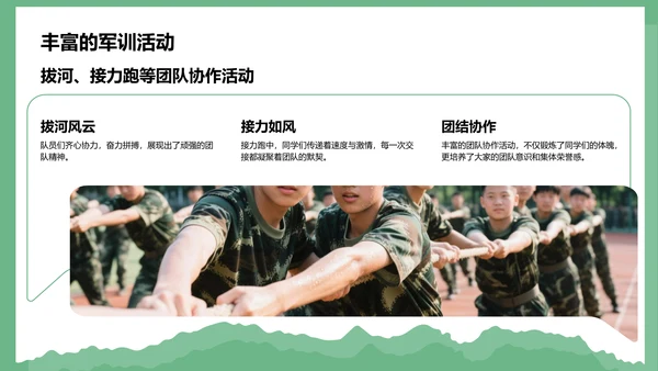 绿色商务风军训风采记录与展示PPT模板