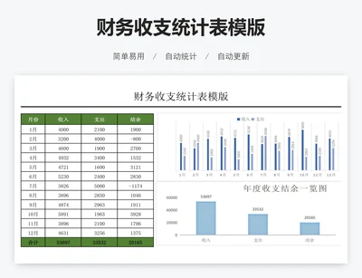 财务收支统计表模版