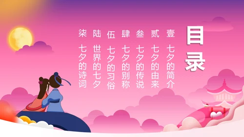 浪漫爱情粉色七夕PPT模板