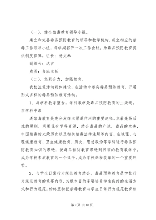 第一篇：毒品预防工作计划.docx