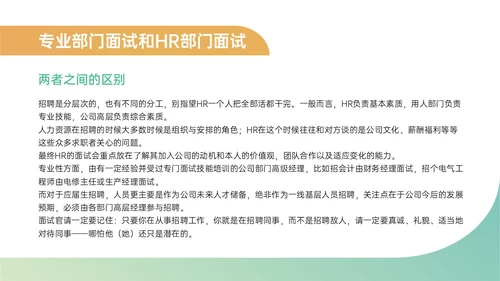 黄绿简约商务插画招聘面试技巧培训PPT课件面试技巧面试