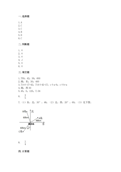 人教版六年级上册数学期中测试卷附答案【实用】.docx