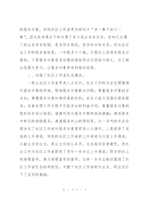 社区社会工作高级研修班培训心得.docx