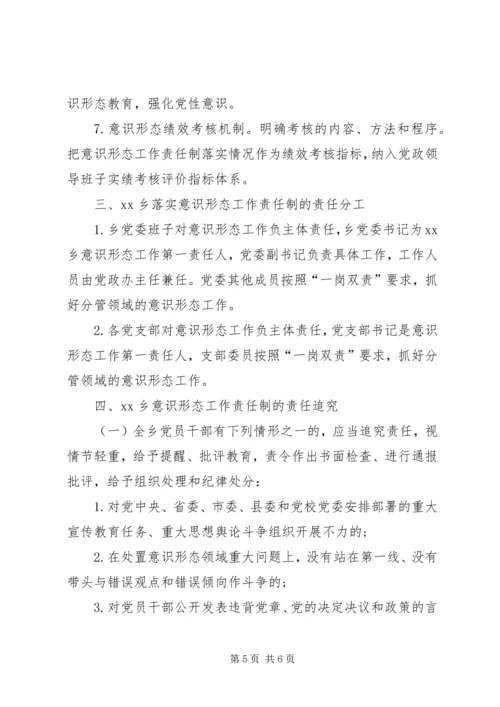 乡镇落实意识形态工作责任制实施方案.docx