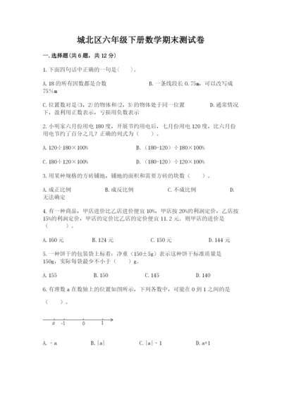 城北区六年级下册数学期末测试卷往年题考.docx