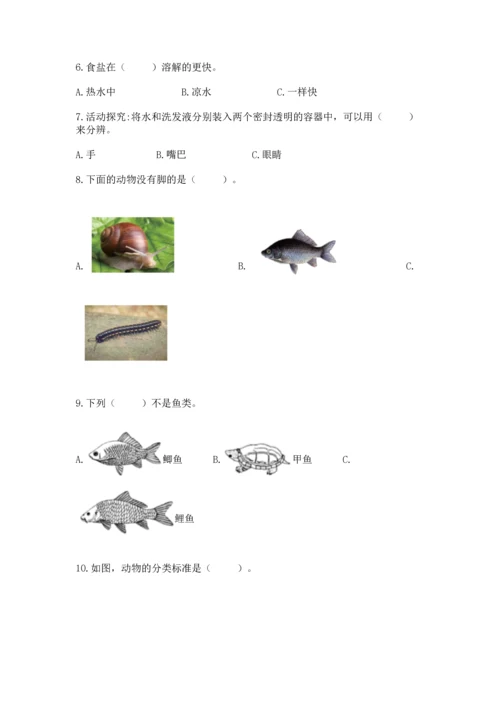 教科版一年级下册科学期末测试卷（考试直接用）.docx