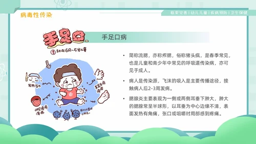 绿色卡通风幼儿园卫生保健培训PPT课件