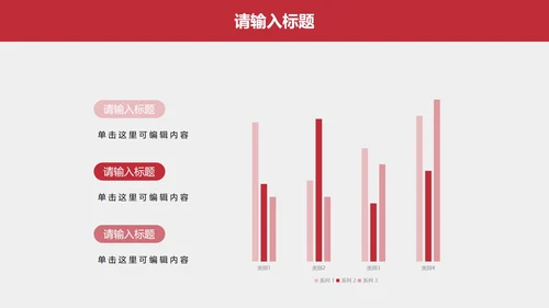 红色高级简约商务总结汇报PPT模板