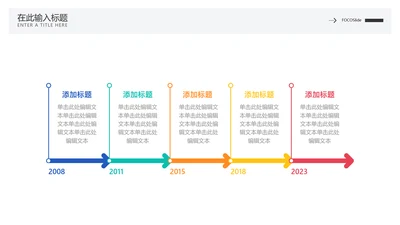 简约风流程时间轴5项PPT内容页
