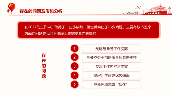 基层党支部党建年终述职党政PPT模板