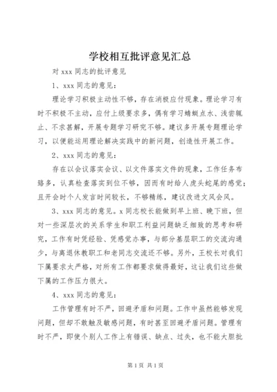 学校相互批评意见汇总.docx