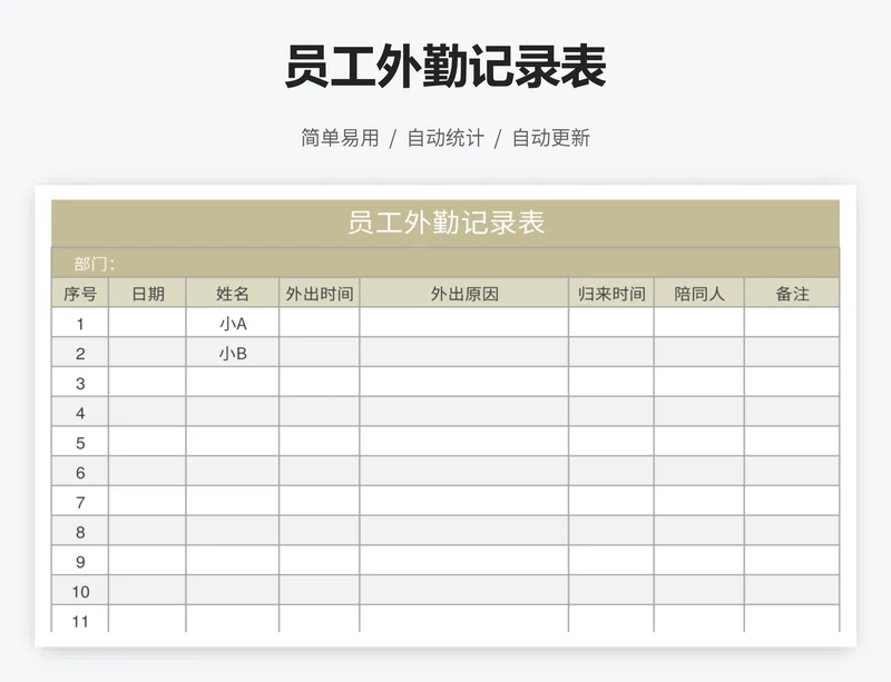 员工外勤记录表
