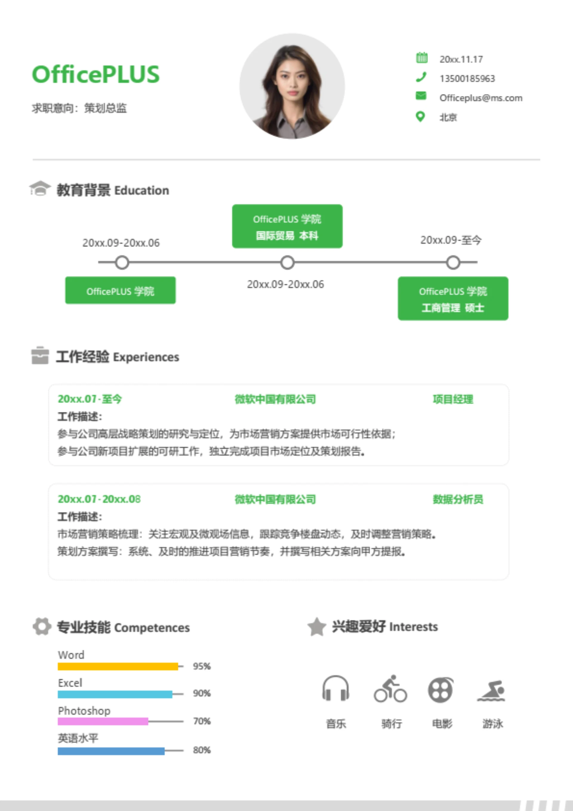 数字营销简历模板