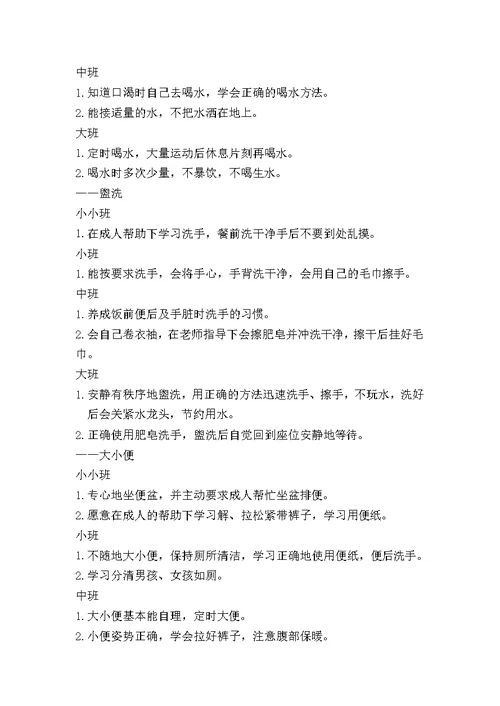幼儿园幼儿日常行为规范
