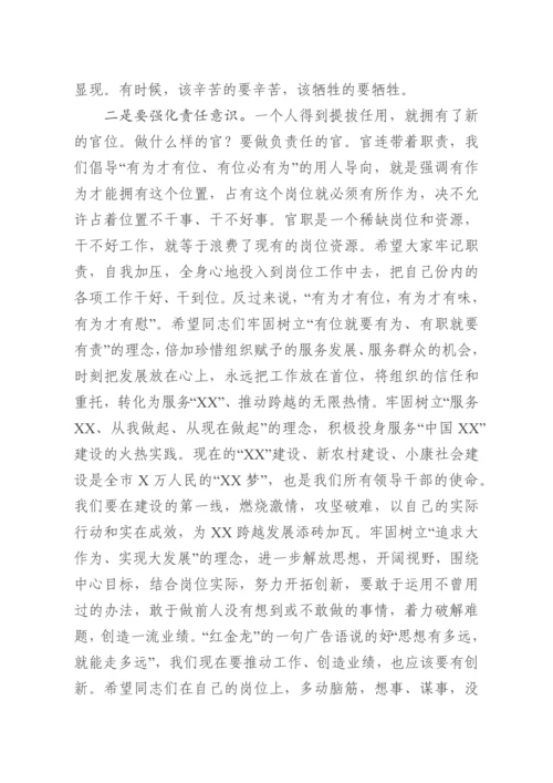 与新任职领导干部集体谈话（范文）.docx