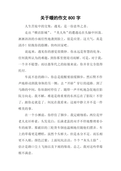 关于暖的作文800字.docx